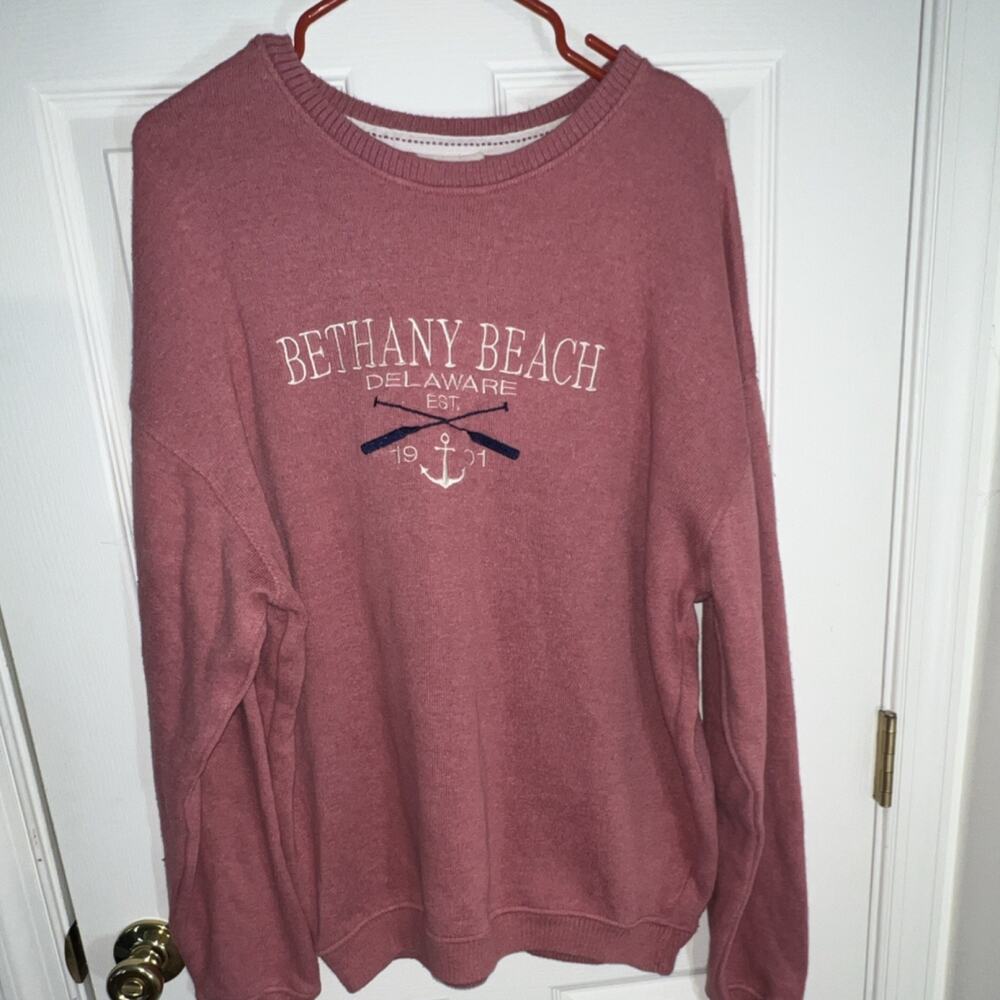 Pacific & Co. Bethany Beach Delaware Pink Pullover Sweater Men's XL‎